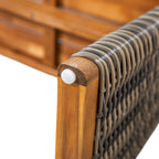 Grey outdoor bench — close-up detail