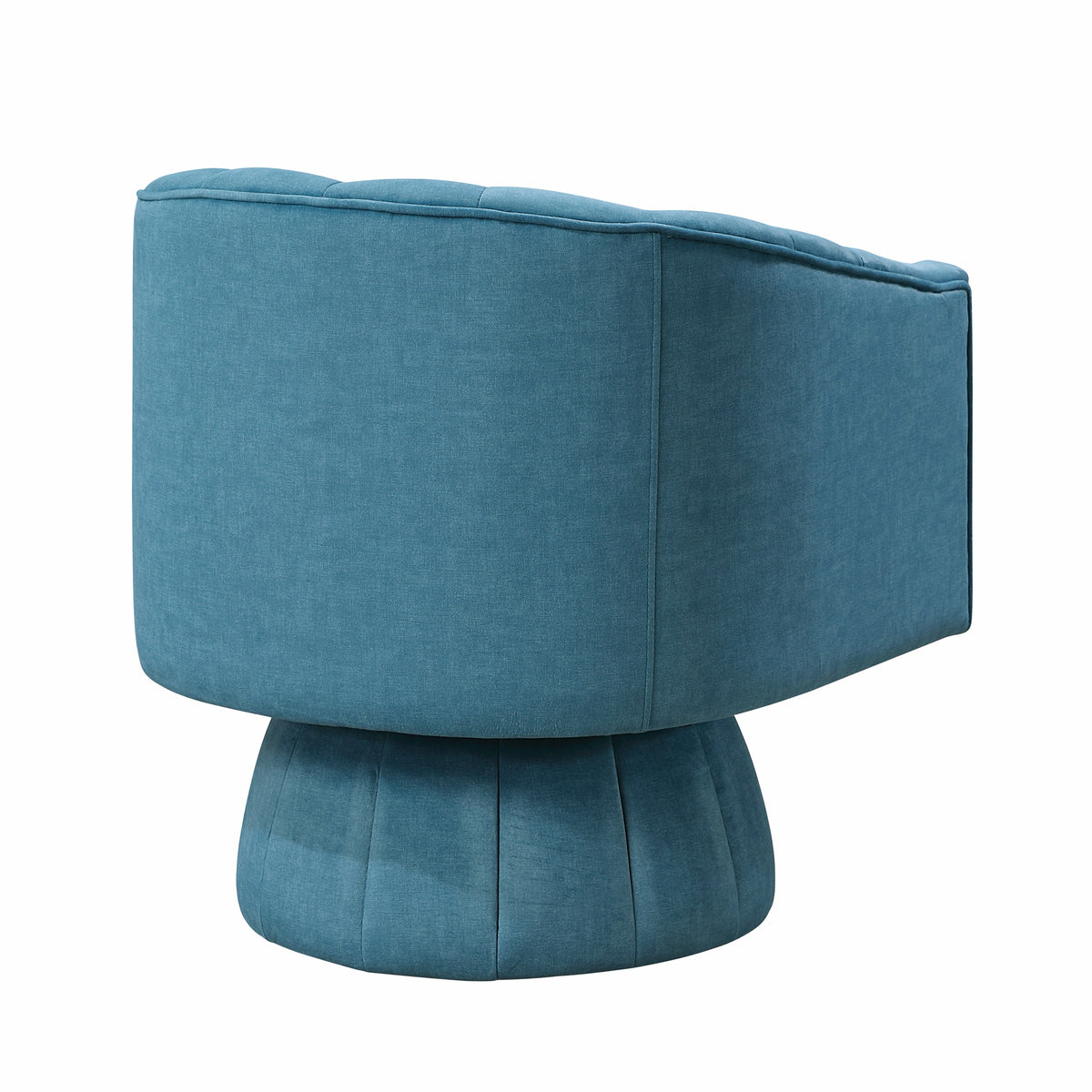 Teal barrel accent chair — lifestyle view