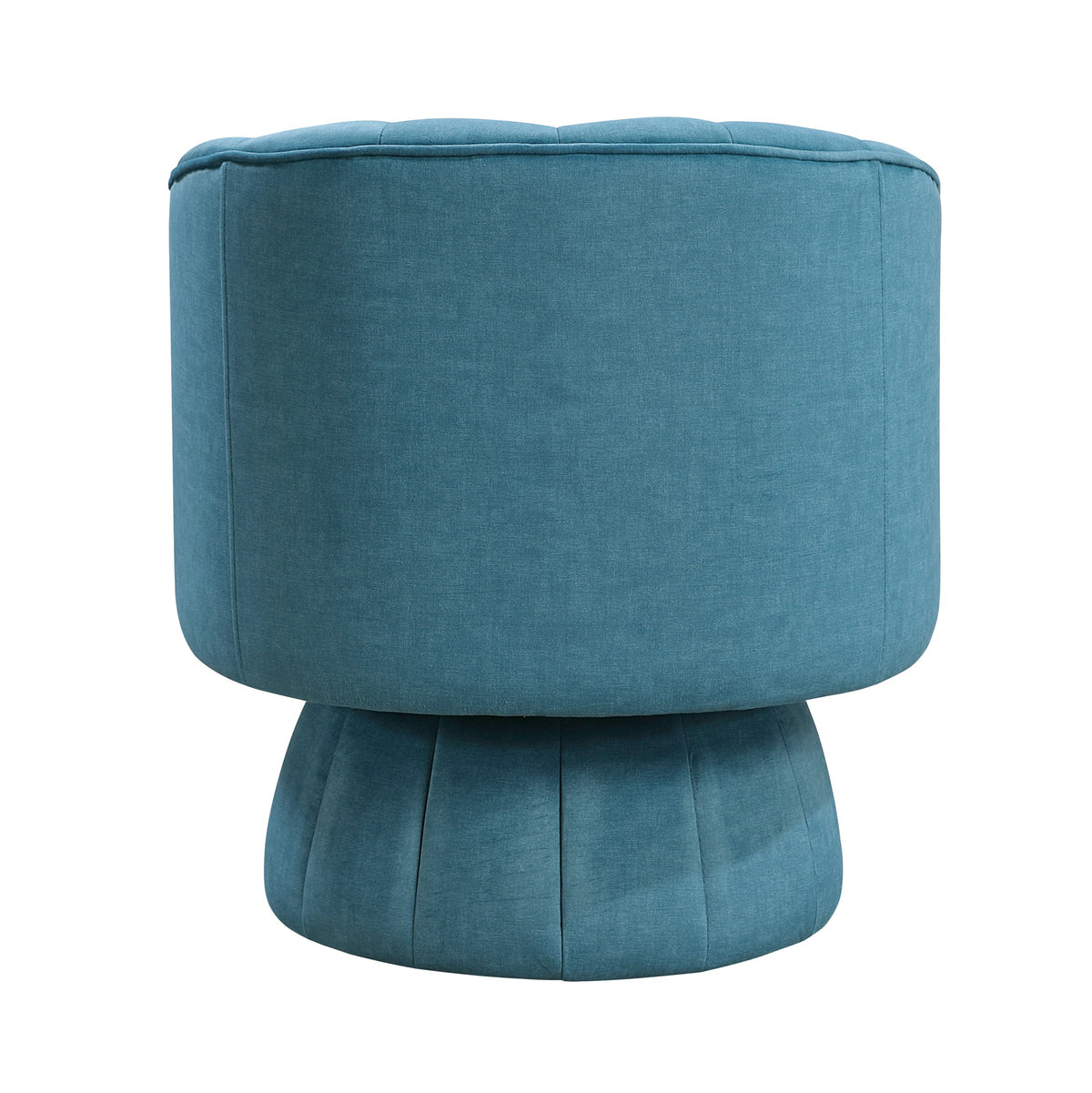 Teal barrel accent chair — close-up detail