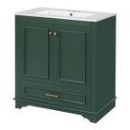 Green bathroom vanity — additional view