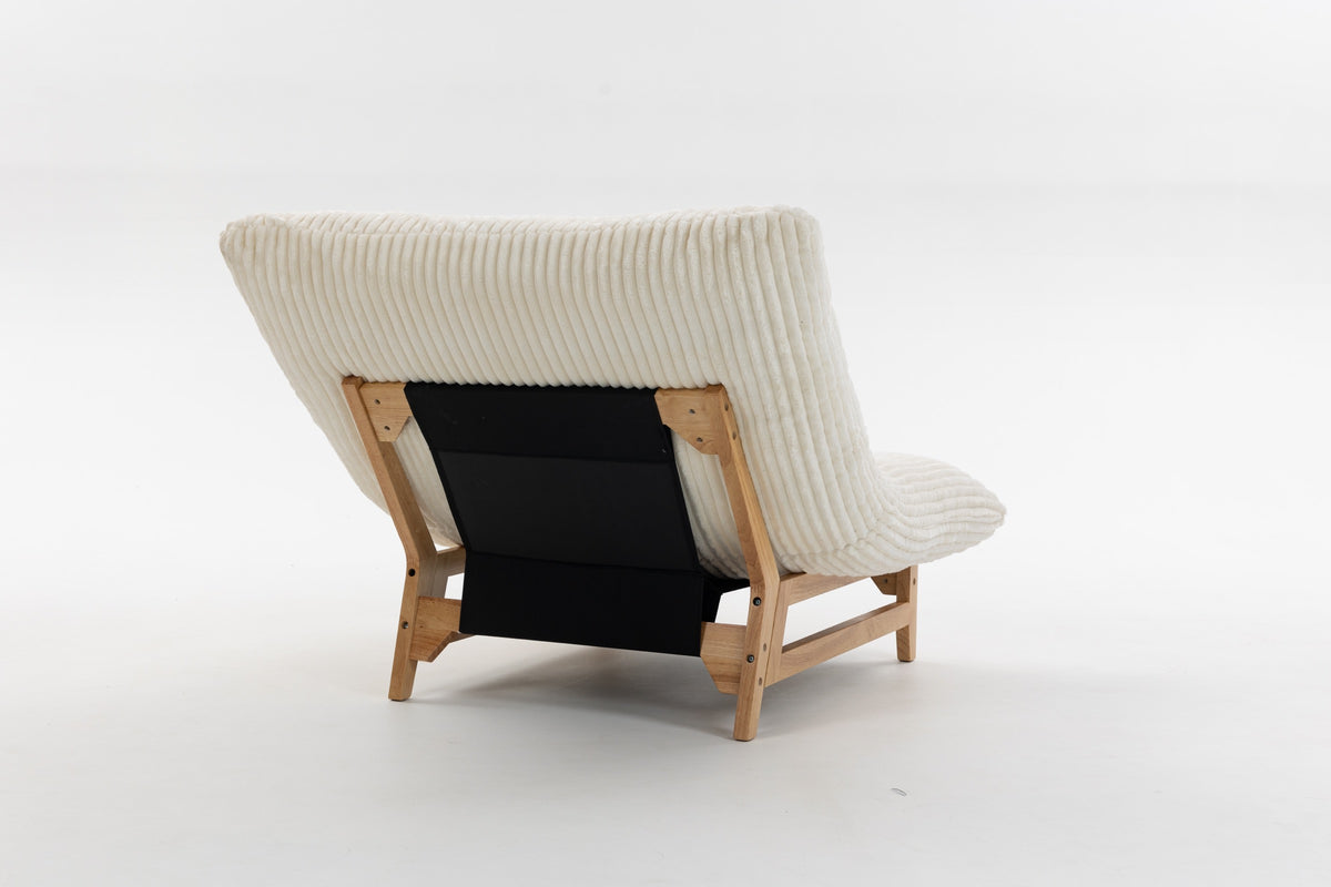 Off White bean bag chair — in-use view