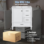 White bathroom vanity with ceramic sink, additional product photo