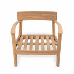Teak outdoor chair — in-use view