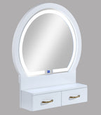 White vanity desk — lifestyle view