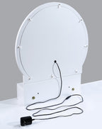White vanity desk — close-up detail