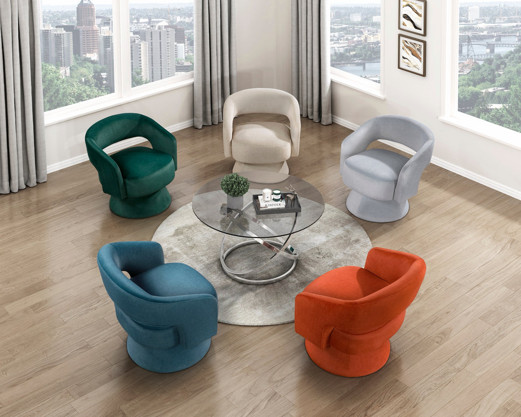Gray accent chair — additional view