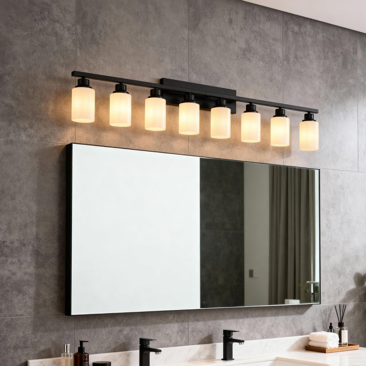 Matte Black wall light — lifestyle view