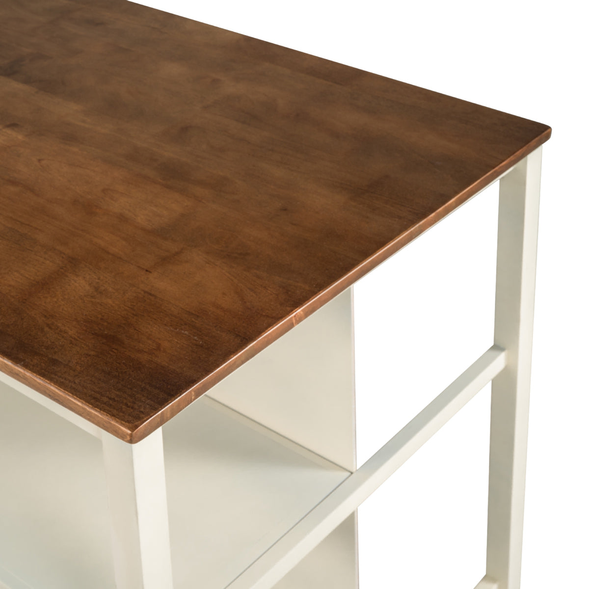 Walnut kitchen island — close-up detail