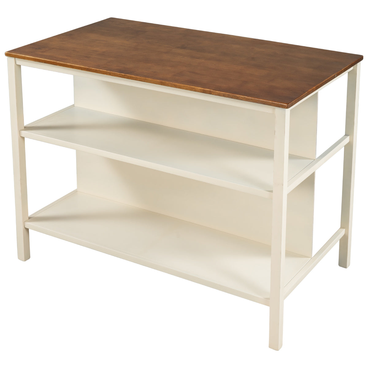 Walnut kitchen island — in-use view