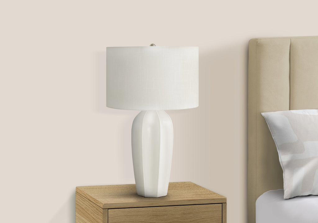 Cream table lamp — lifestyle view