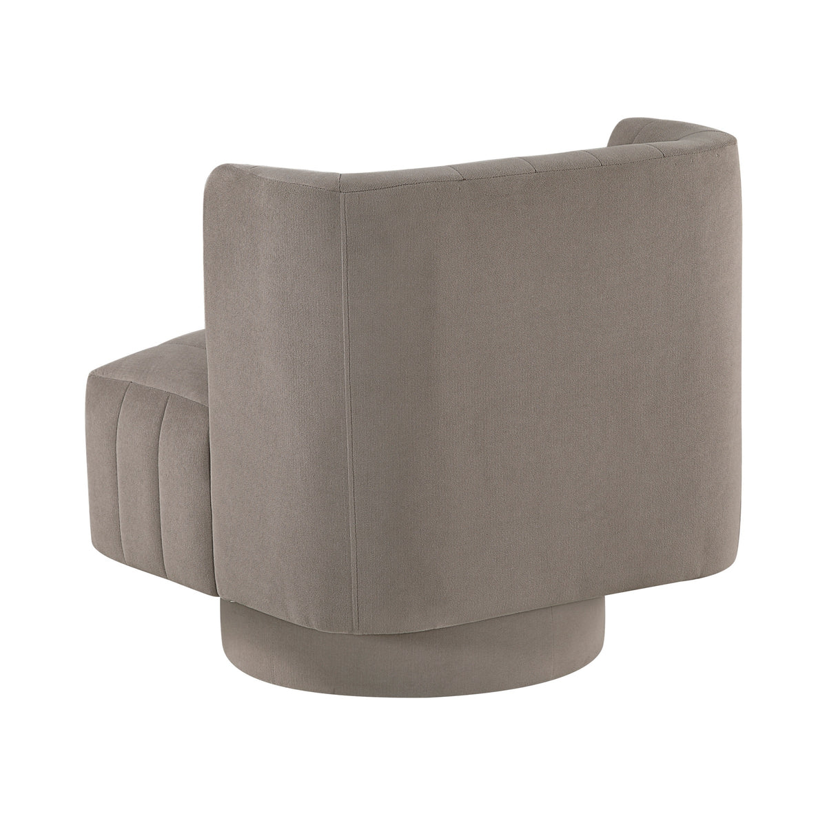 taupe barrel accent chair — lifestyle view