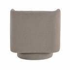 taupe barrel accent chair — close-up detail