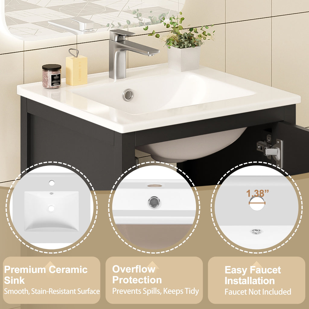 Black bathroom vanity — lifestyle view