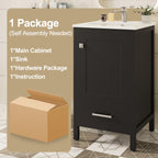 Black bathroom vanity — close-up detail