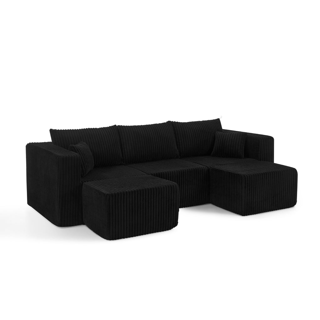 Black sofa — close-up detail