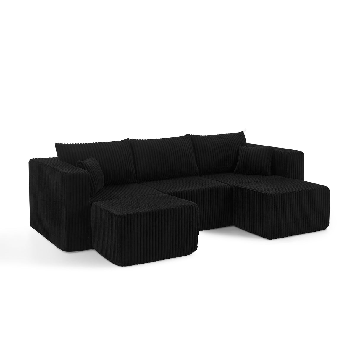 Black sofa — close-up detail
