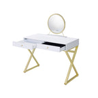 Gloss White vanity desk — lifestyle view