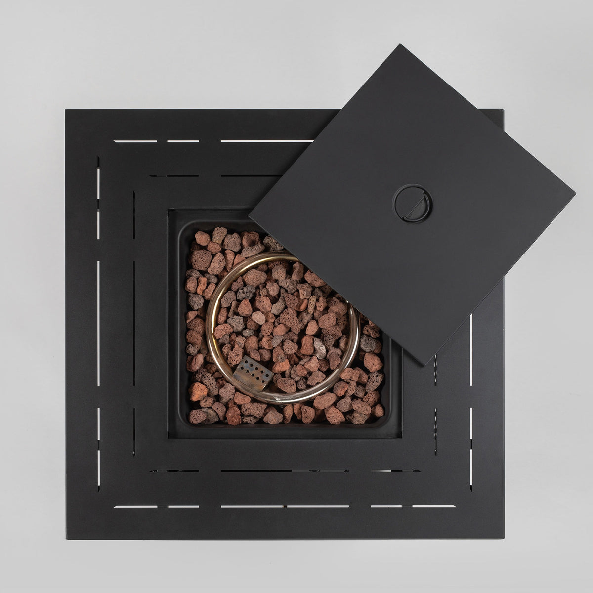 Black Brown patio heater — in-use view