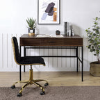 Oak writing desk — in-use view