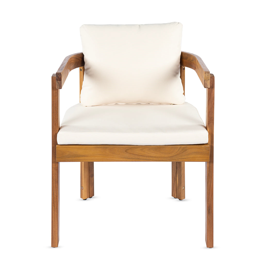 Cream outdoor chair — close-up detail