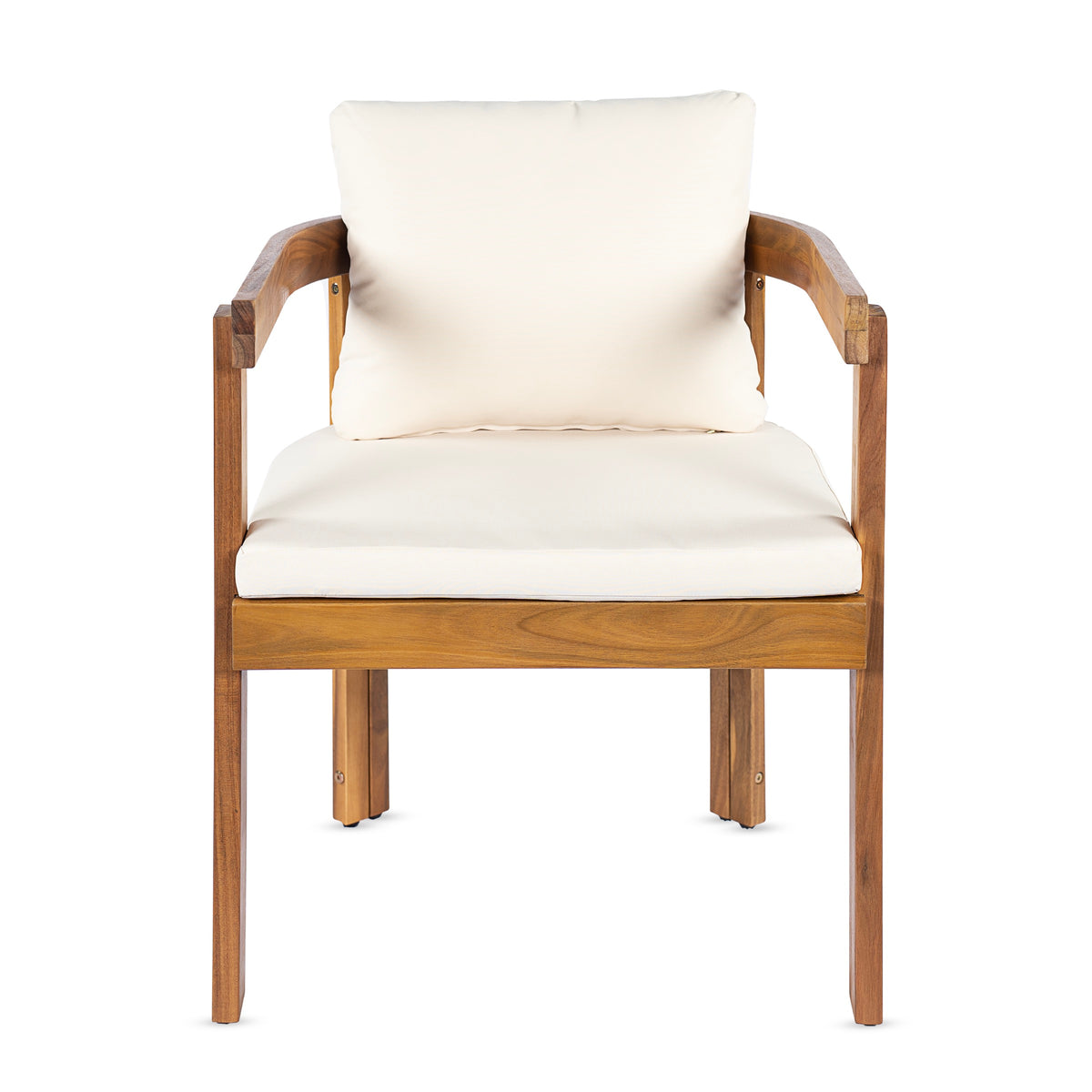 Cream outdoor chair — close-up detail