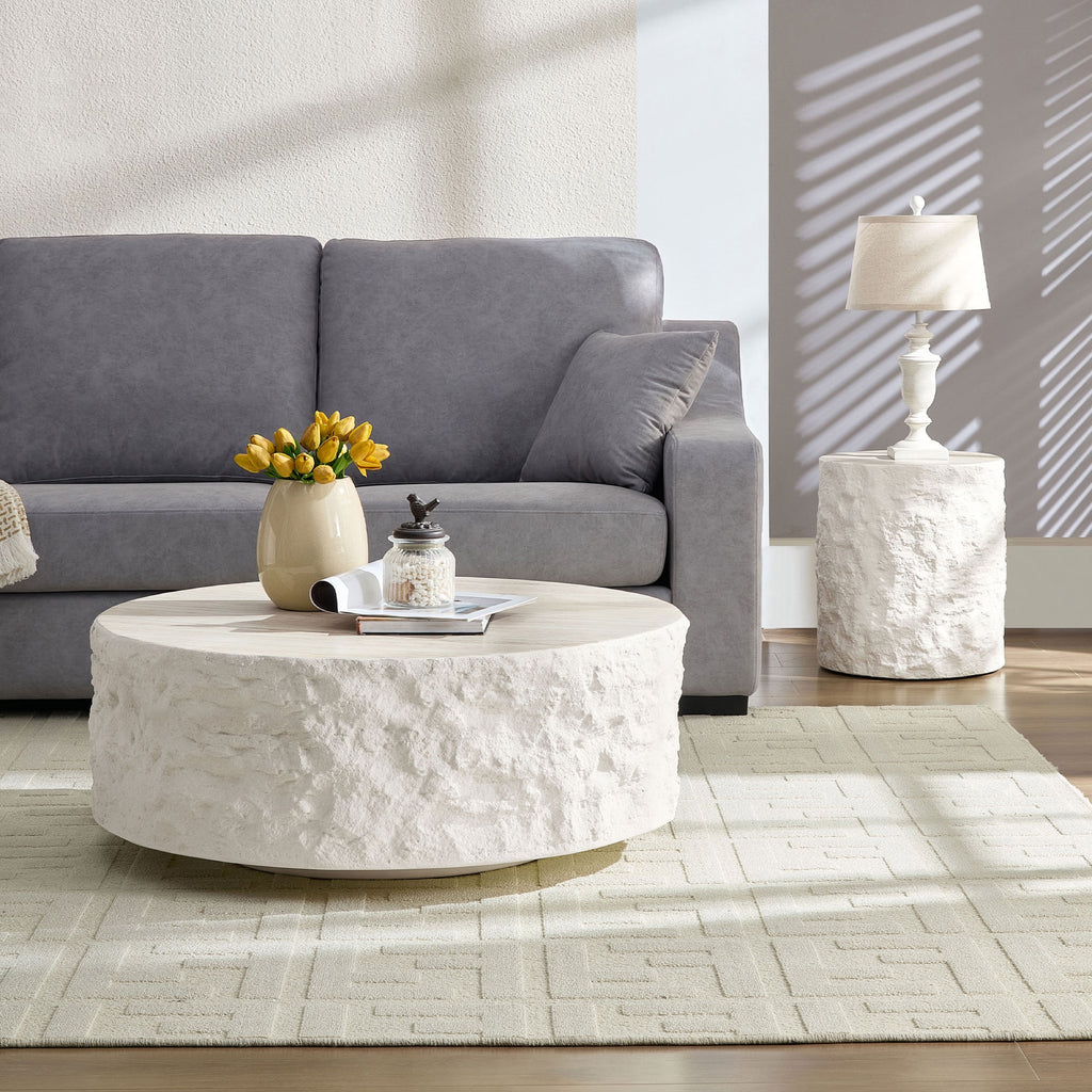 Beige coffee table — close-up detail