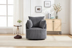 Grey corduroy chair detail showing the ribbed corduroy texture