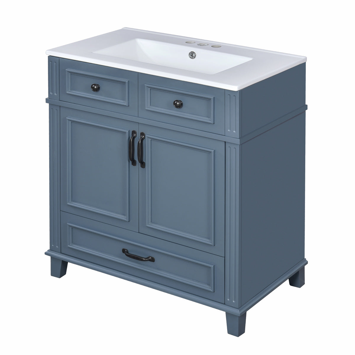 Blue bathroom vanity — additional view