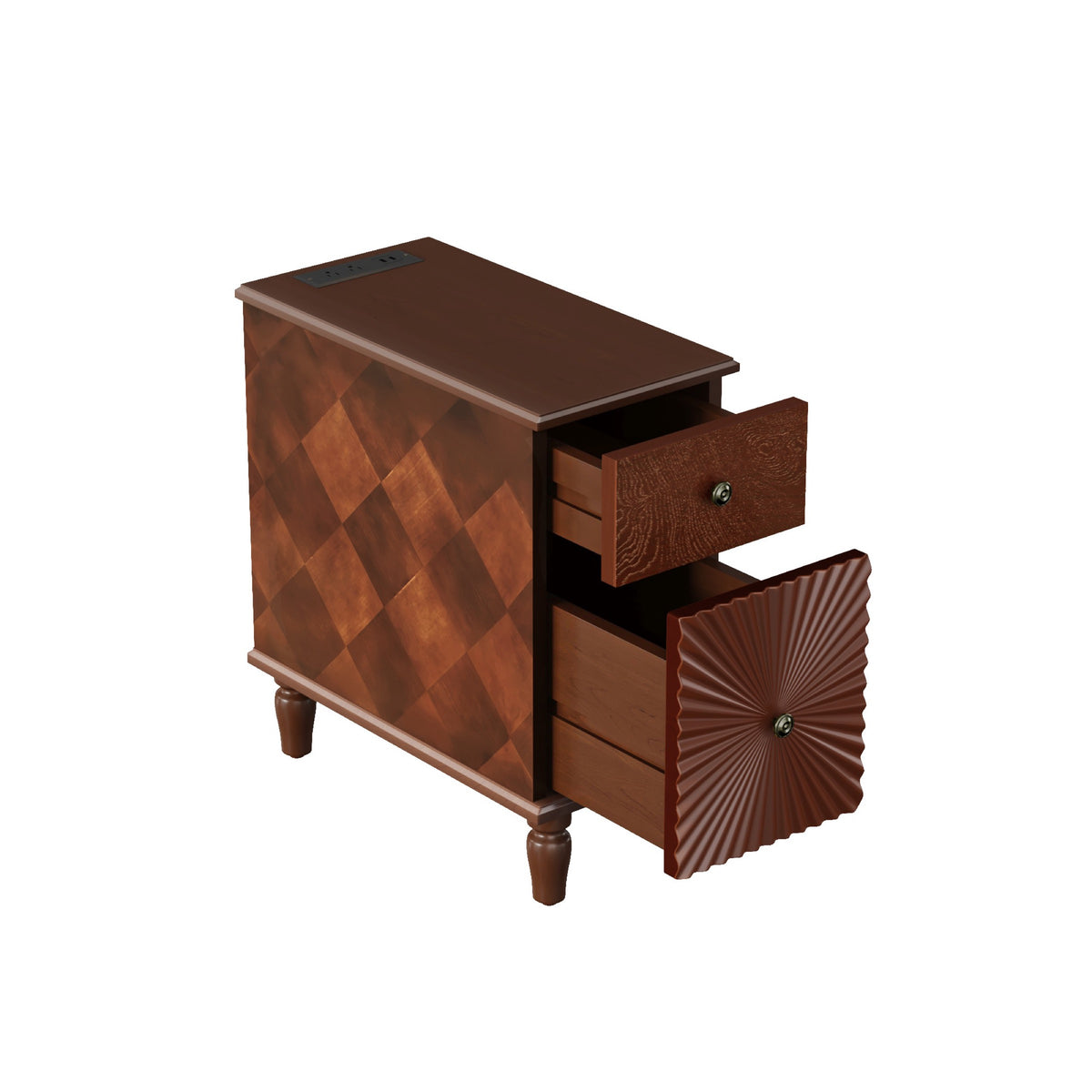 Walnut nightstand — in-use view