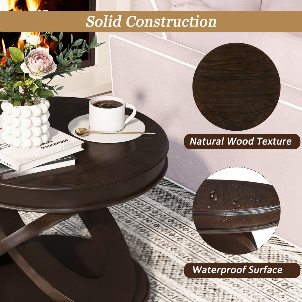 Espresso side table — lifestyle view