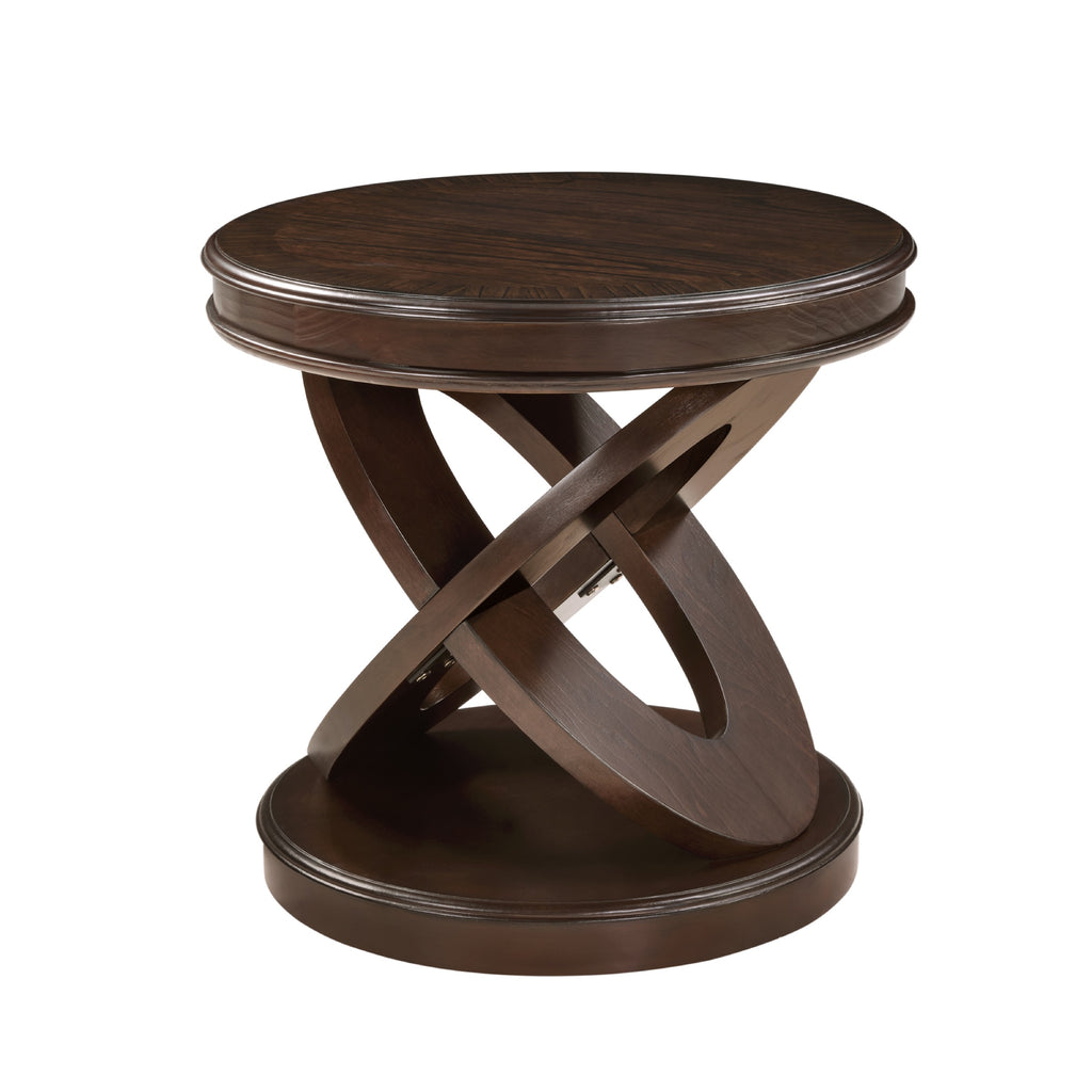Espresso side table — in-use view