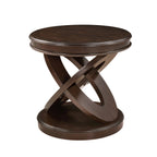 Espresso side table — in-use view