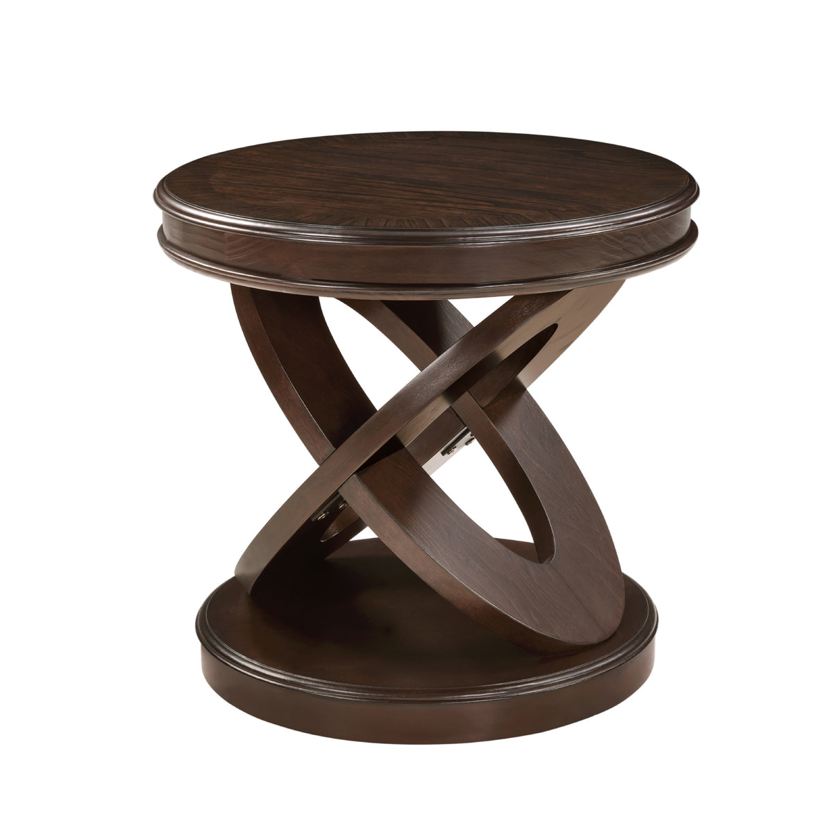 Espresso side table — in-use view
