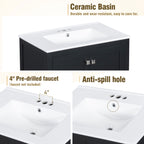 Black bathroom vanity — lifestyle view