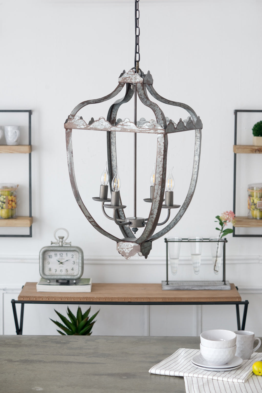 Gray chandelier — lifestyle view