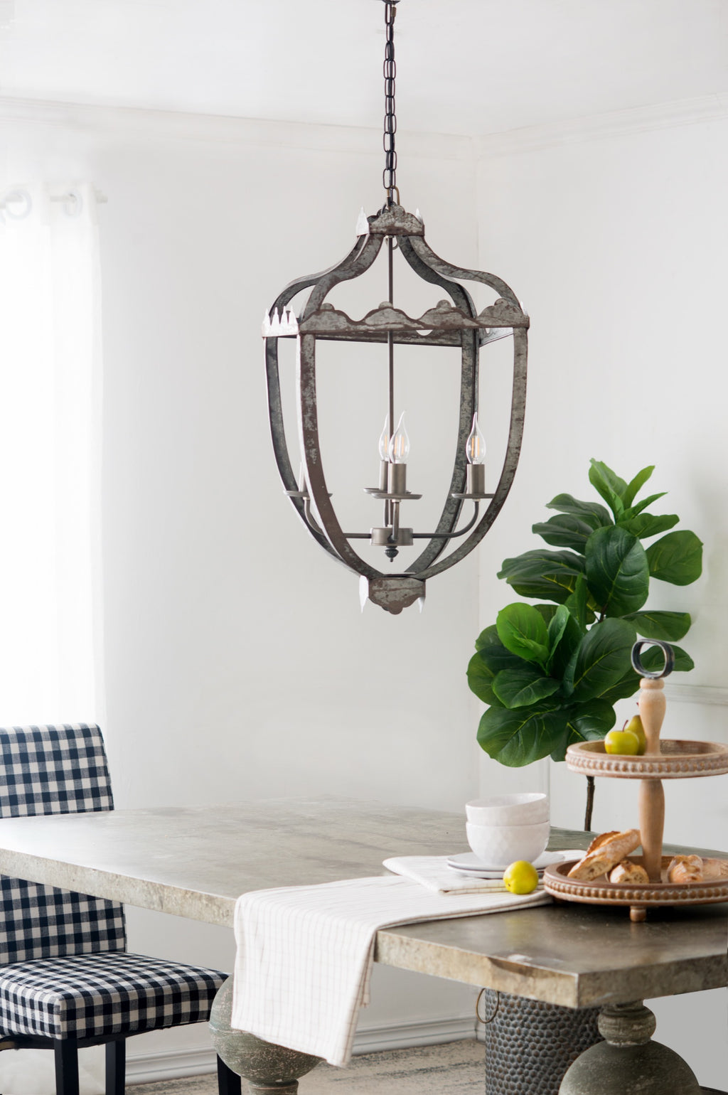 Gray chandelier — close-up detail