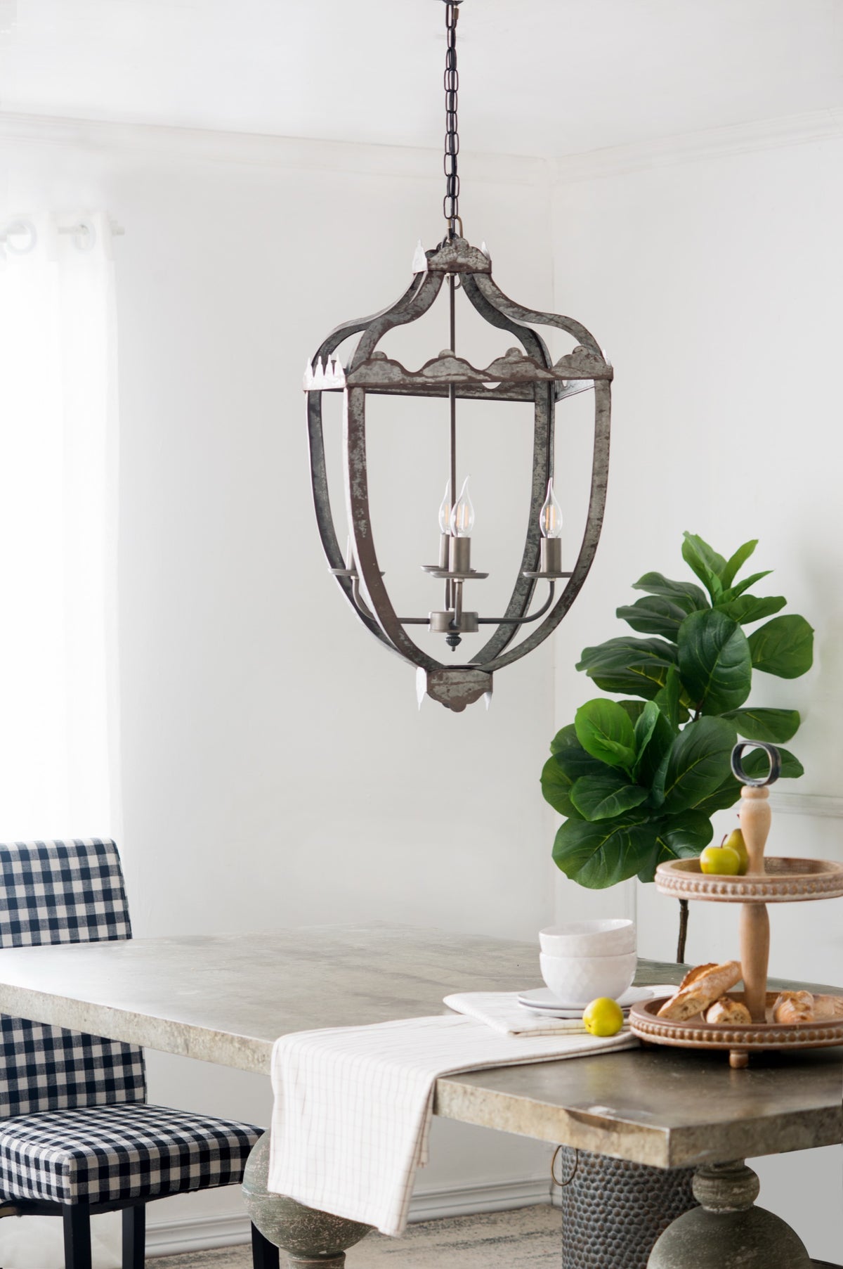 Gray chandelier — close-up detail
