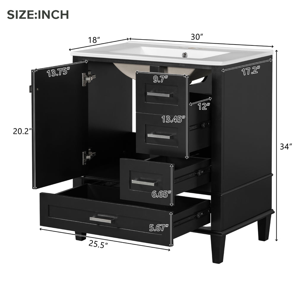 Black bathroom vanity — lifestyle view