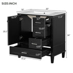 Black bathroom vanity — lifestyle view