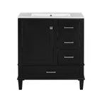 Black bathroom vanity — additional view