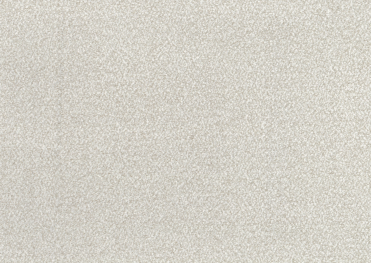 Beige accent chair detail view showing boucle upholstery