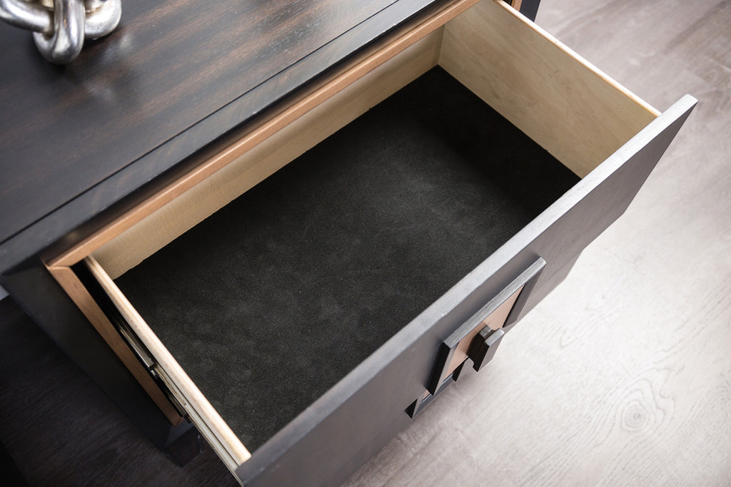 Espresso nightstand — lifestyle view