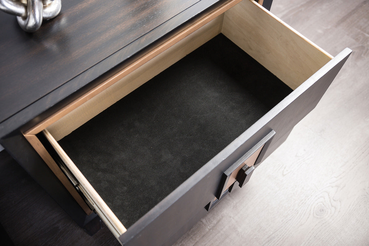 Espresso nightstand — lifestyle view