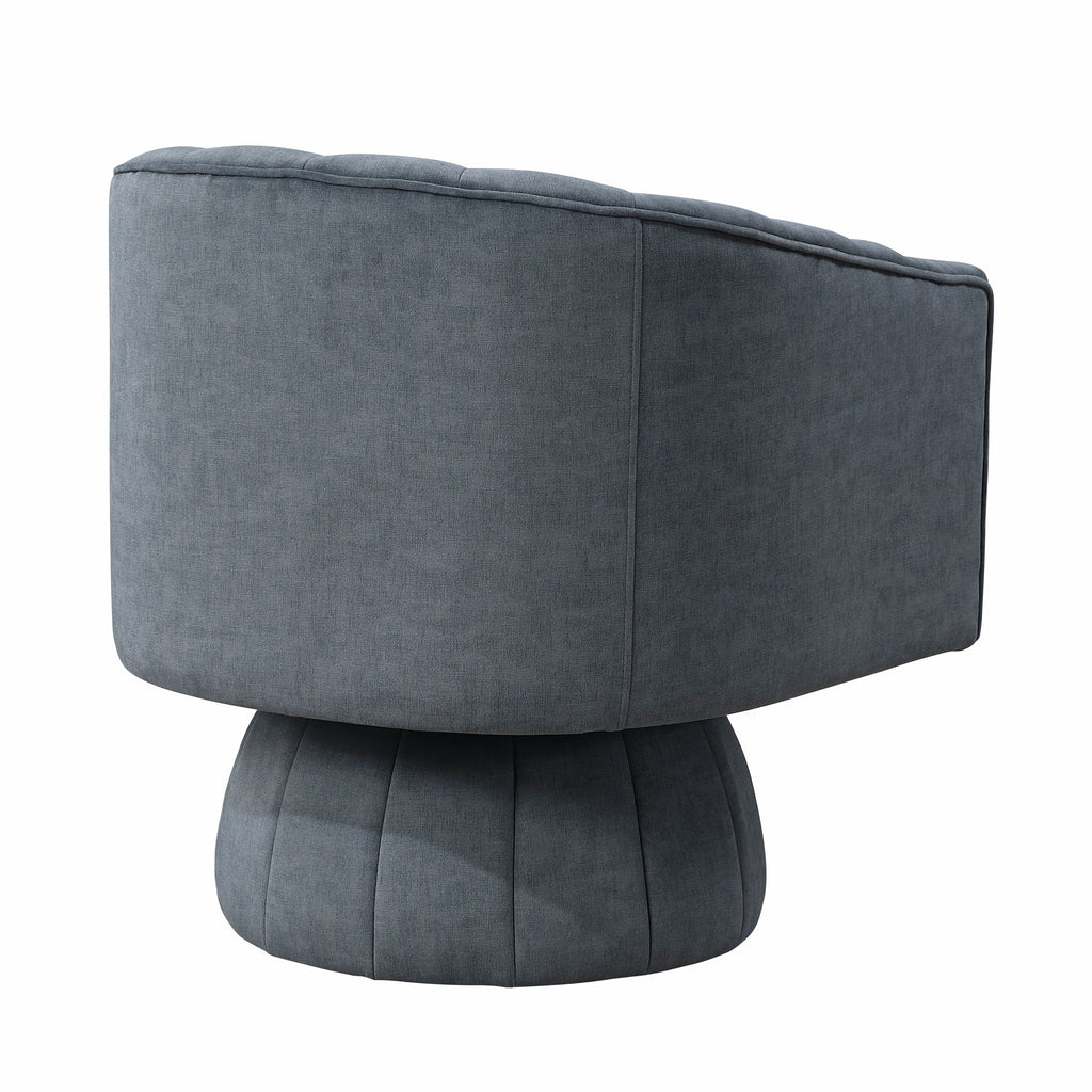 Dark Gray barrel accent chair — lifestyle view