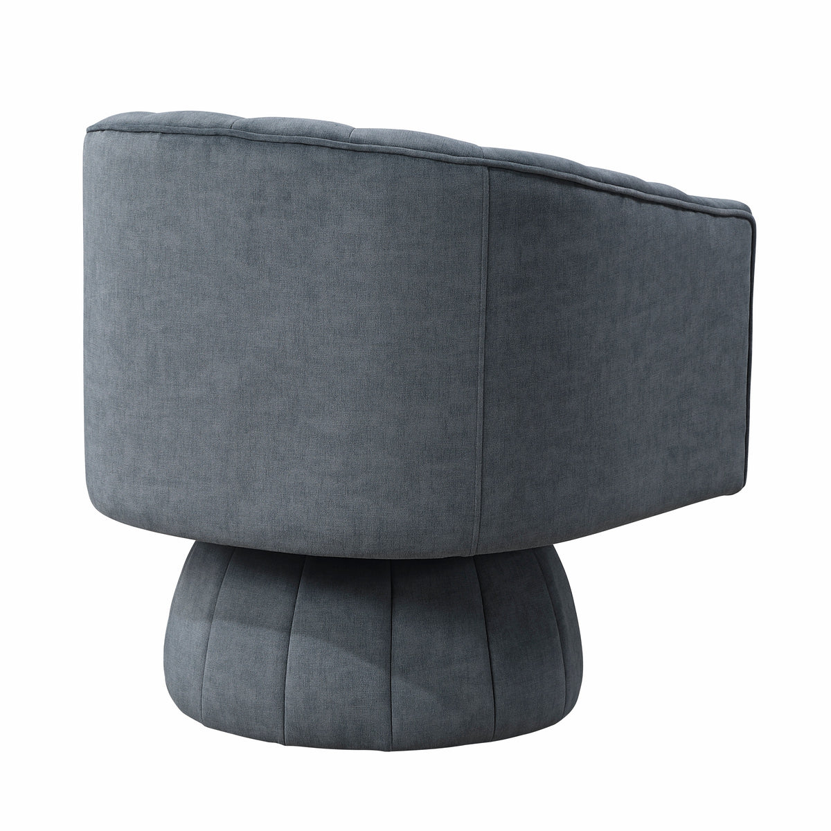 Dark Gray barrel accent chair — lifestyle view
