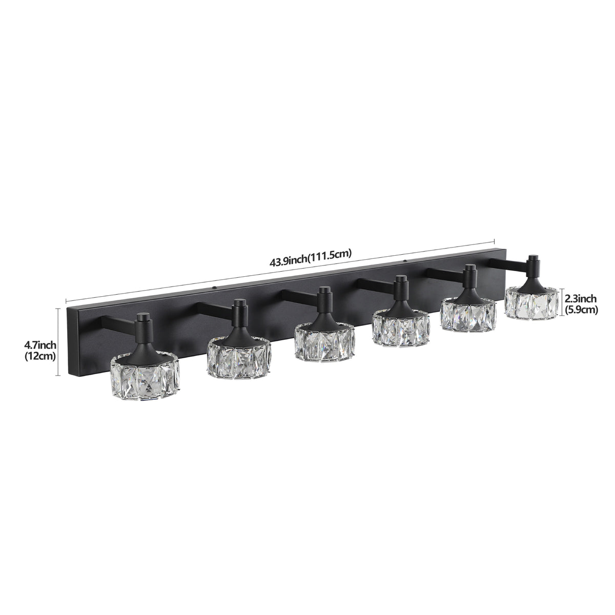 Black wall light — close-up detail