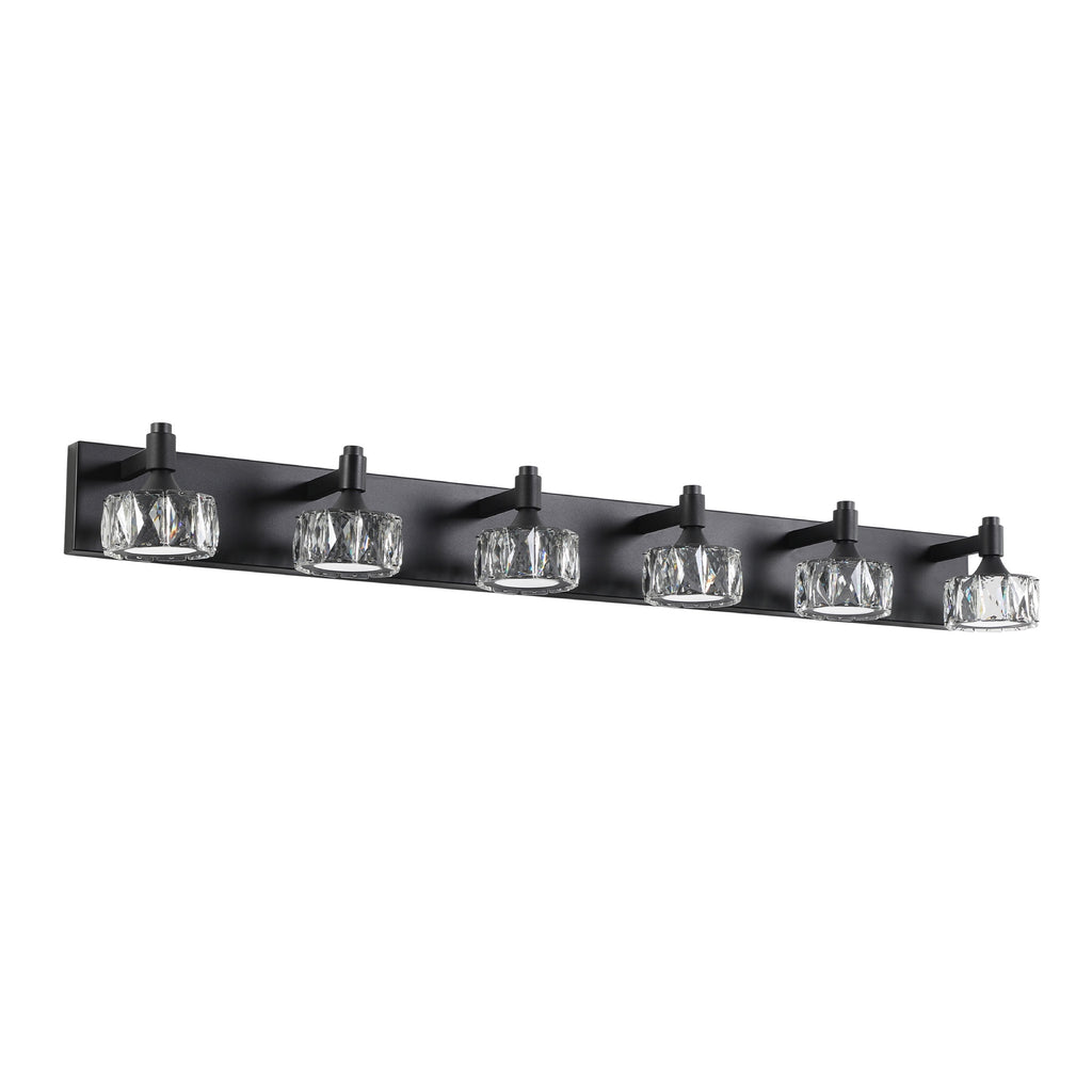 Black wall light — in-use view