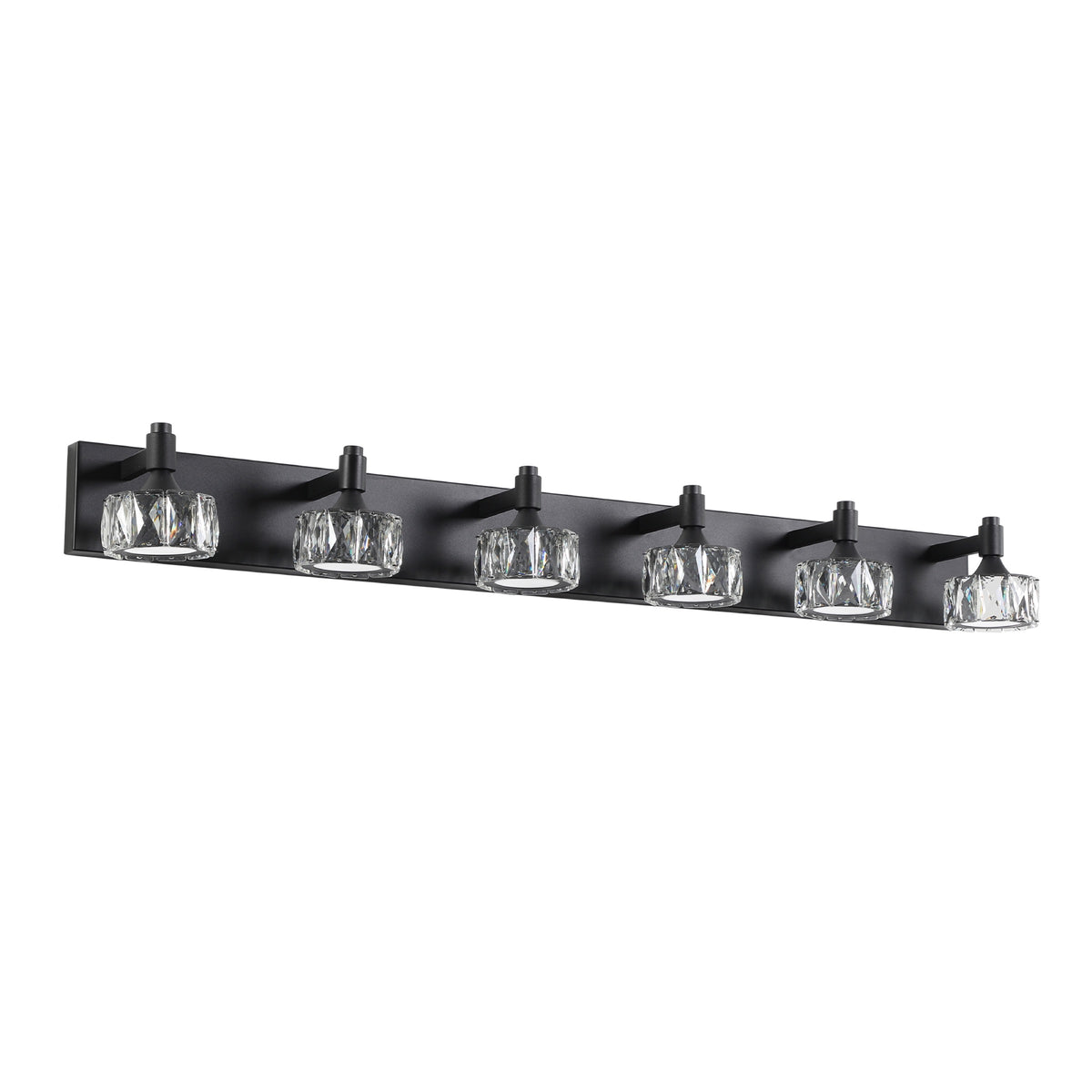 Black wall light — in-use view