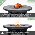 Black patio heater — additional view