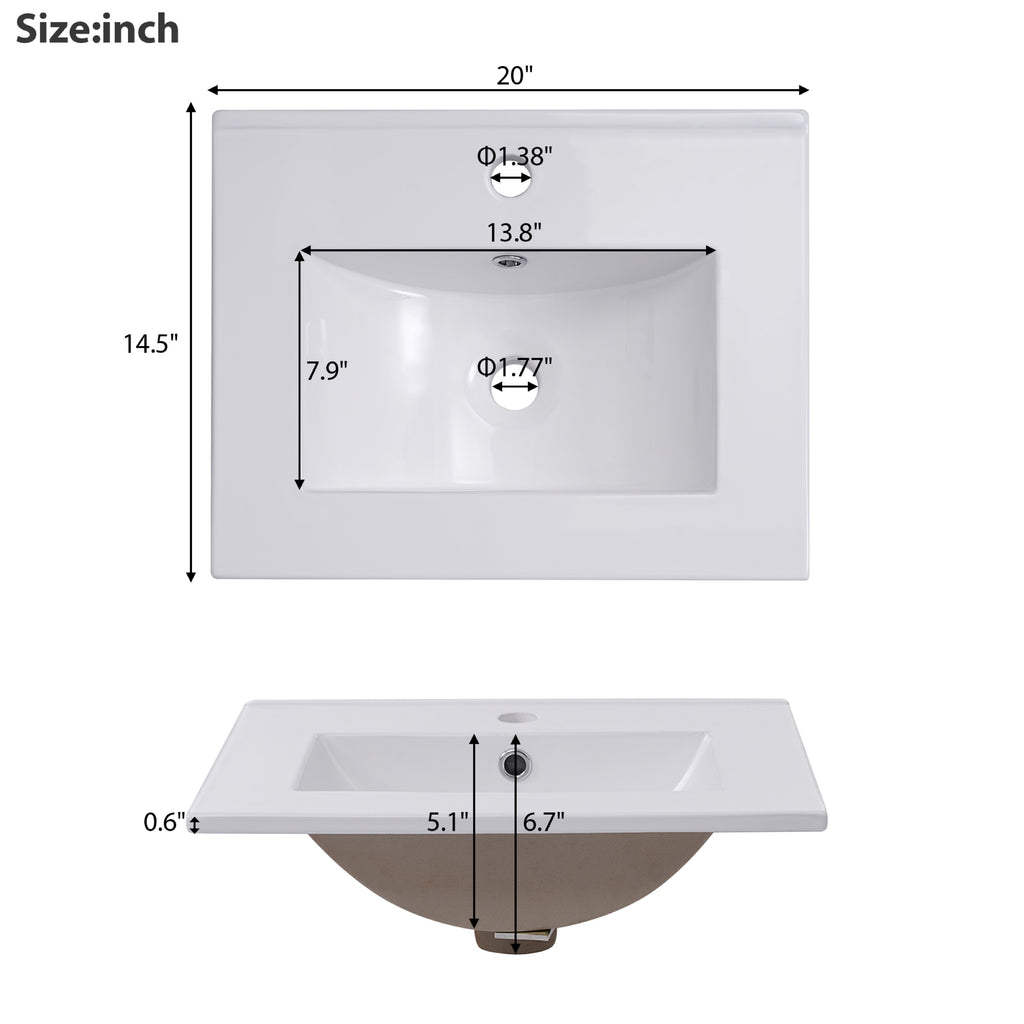 Gray bathroom vanity — in-use view